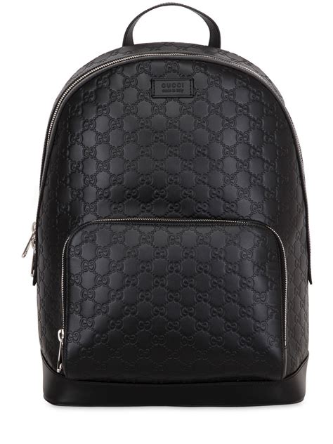 black gucci backpack|Gucci signature leather backpack black.